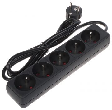 БЛОКИ РАСПРЕДЕЛЕНИЯ ПИТАНИЯ ПР-1,5М-5Г/Б (5 РОЗЕТОК) 1,3 м