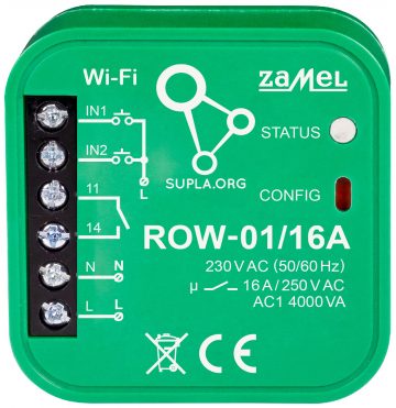 SMART SWITCH ROW-01/16A Wi-Fi 230V AC ZAMEL SMART SWITCH ROW-01/16A Wi-Fi 230V AC ZAMEL
