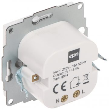 Laadimispesa SANTRA/4108-10/EPN USB 5 V DC / 3,4 A Elektro-Plast