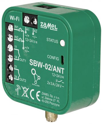 VIEDAIS VĀRTU UN DURVJU KONTROLIERIS SBW-02/ANT Wi-Fi, 12 ... 24 V AC/DC ZAMEL