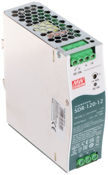 IŠJUNGIMO ADAPTERIS TINKLO MAITINIMO ĮRENGINIO SDR-120-12 REIKIA GERAI