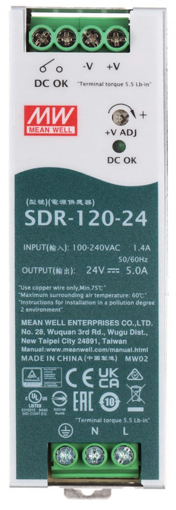 ПЕРЕКЛЮЧАТЕЛЬ АДАПТЕР СЕТЕВОЙ БЛОК ПИТАНИЯ SDR-120-24 MEAN WELL