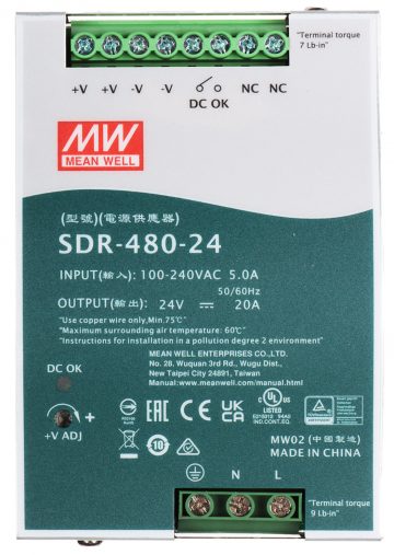 ПЕРЕКЛЮЧАТЕЛЬ АДАПТЕР СЕТЕВОЙ БЛОК ПИТАНИЯ SDR-480-24 MEAN WELL ПЕРЕКЛЮЧАТЕЛЬ АДАПТЕР СЕТЕВОЙ БЛОК ПИТАНИЯ SDR-480-24 MEAN WELL