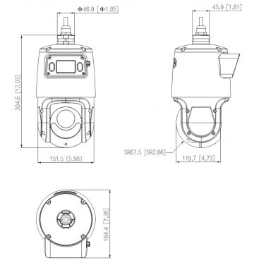 ĀRĒJĀ ĀTRAS ROTĀCIJAS IP KAMERA SDT4E425-4F-GB-A-PV1-0400 TiOC WizSense Smart Dual Light - 3.7 Mpx 5 ... 125 mm DAHUA