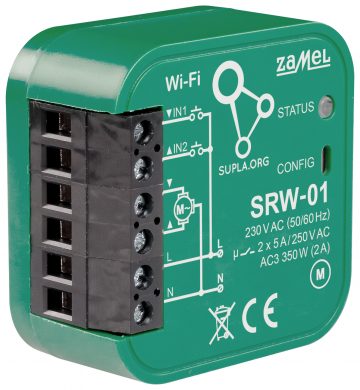 VIEDAIS RUĻĻVEIDA VĀRTU KONTROLIERIS SRW-01 Wi-Fi 230 V AC ZAMELVIEDAIS RUĻĻVEIDA VĀRTU KONTROLIERIS SRW-01 Wi-Fi 230 V AC ZAMEL