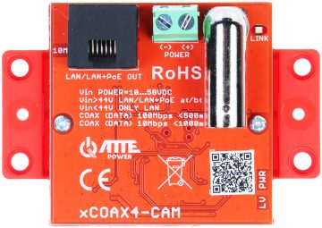 UTP / COAXIAL CONVERTER SET FOR LAN+POE TRANSMISSION XCOAX4-SET SET OF 2 PCS. ATTE UTP / COAXIAL CONVERTER SET FOR LAN+POE TRANSMISSION XCOAX4-SET SET OF 2 PCS. ATTE