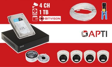 MONITORINGA KOMPLEKTS APTI-NVR09-4IPCT 4 KAMERAS + DVRMONITORINGA KOMPLEKTS APTI-NVR09-4IPCT 4 KAMERAS + DVR