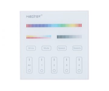 WALL REMOTE PANEL FOR LED LIGHTING CONTROLLERS B4 2.4 GHz, MONO, CCT, RGB, RGBW, RGBCCT (RGBWW) MiBOXER