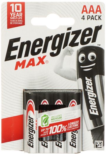 SĀRMU AKUMULATORU BATERIJA BAT-AAA/E-MAX*P4 1.5 V LR3 (AAA) ENERGIZER