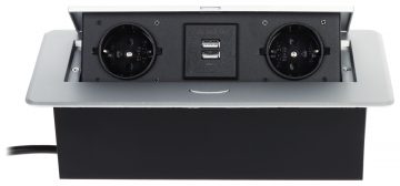LIZDŲ BLOKAS BALDAMS FPS-2S2U/KABELIS (2 LIZDAI + 2 USB)