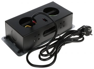 LIZDŲ BLOKAS BALDAMS FPS-2S2U/KABELIS (2 LIZDAI + 2 USB)