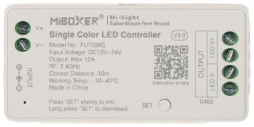 LED APGAISMOJUMA KONTROLIERIS FUT036S 2.4 GHz, MONO 12 ... 24 V DC MiBOXER / Mi-Light