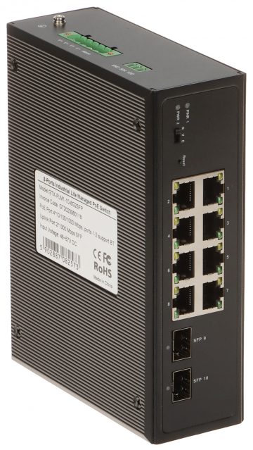 INDUSTRIĀLAIS PĀRSLĒGS POE GTX-PLM1-10-8G2SFP 8-PORTU SFP