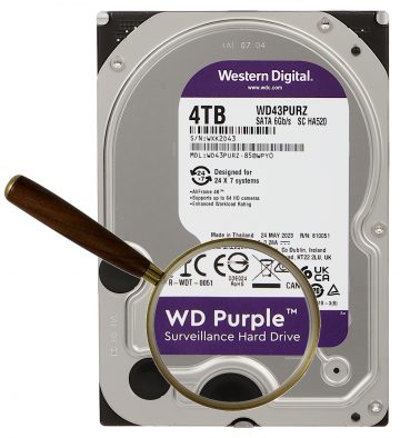 VDIGITĀLĀ VIDEOIERAKSTĪTĀJA DISKS HDD-WD43PURZ 4TB 24/7 WESTERN DIGITAL