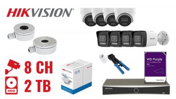 MONITORINGA KOMPLEKTS HIK-NVR08-8IPCBT 8 KAMERAS + DVR HikvisionMONITORINGA KOMPLEKTS HIK-NVR08-8IPCBT 8 KAMERAS + DVR Hikvision