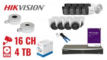 MONITORINGA KOMPLEKTS HIK-NVR16-16IPCBT 16 KAMERAS + DVR HikvisionMONITORINGA KOMPLEKTS HIK-NVR16-16IPCBT 16 KAMERAS + DVR Hikvision