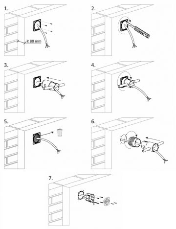 ELEKTROINSTALĀCIJAS KĀRBA LĪDZ GALA IZOLĀCIJAI KEFZ-80-KB KOPOS