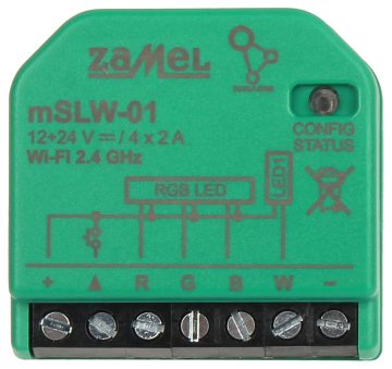 VIEDAIS LED APGAISMOJUMA KONTROLIERIS MSLW-01 Wi-Fi, 12 ... 24 V DC ZAMEL VIEDAIS LED APGAISMOJUMA KONTROLIERIS MSLW-01 Wi-Fi, 12 ... 24 V DC ZAMEL