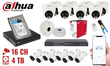MONITORINGA KOMPLEKTS DAHUA-NVR16-16IPCTB 16 KAMERAS + DVR DAHUAMONITORINGA KOMPLEKTS DAHUA-NVR16-16IPCTB 16 KAMERAS + DVR DAHUA