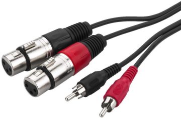 Audio savienojuma kabelis 2 x RCA kontaktdakša uz 2 x XLR ligzdu MCA-127J 1m