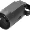 Kontaktligzda 315-05 ar zemējuma uzgaļiem 2P+Z 16A 250V IP20 BLACK VIPLAST 315-05