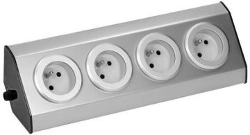 ORNO FS-1 4x2P+Z INOX mēbeļu kontaktligzda