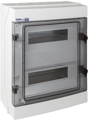 Modulaarne hermeetiline lülitusseade (500 V AC, 1000 V DC) 2x12 pinnale paigaldatav (N+PE) IP65 RH-24 Modulaarne hermeetiline lülitusseade (500 V AC, 1000 V DC) 2x12 Pinnakinnitusega (N+PE) IP65 RH-24