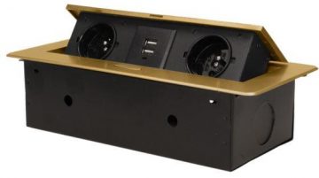 Built-in furniture socket ORNO OR-AE-13109/BR brass Built-in furniture socket ORNO OR-AE-13109/BR brass