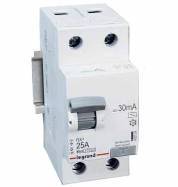 Выключатель защитного отключения Legrand 2P 25A 0.03A AC тип P302 RX3 Выключатель защитного отключения Legrand 2P 25A 0.03A AC тип P302 RX3