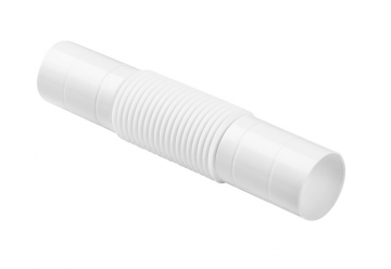 Flexible, angled or straight white ZCL-37 pipe connector (1 pc.)