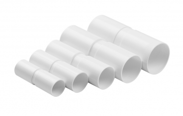 Cietā, taisnā cauruļu savienojuma savienojums BALTS ZPL-20 (PACK of 100 gab.)