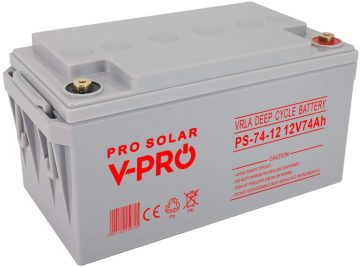 VOLT POLSKA DEEP CYCLE VPRO SOLAR 12 V 74Ah VRLA akumulators bez slodzes VOLT POLSKA DEEP CYCLE VPRO SOLAR 12 V 74Ah VRLA akumulators bez slodzes