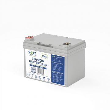 VOLT POLISH Ličio-GELAZIUM-FOSFATAS Ličio-fosfato LIFEPO4 12V 33Ah 30A baterija