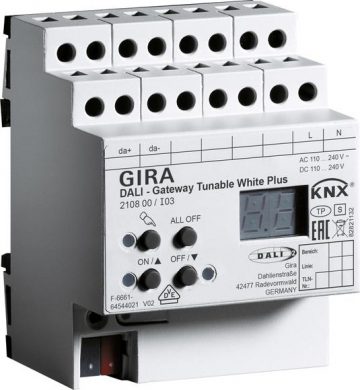 GIRA Gateway DALI noskaņojamais WH Plus KNX 210800 GIRA Gateway DALI noskaņojamais WH Plus KNX 210800