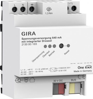 Блок питания GIRA 640 мА с дросселем KNX ONE 213000