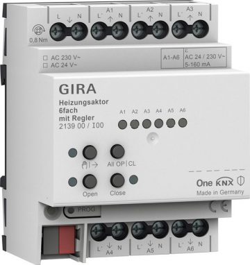 Привод отопления GIRA 6x регулируемый KNX ONE 213900