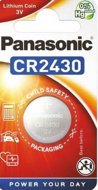 Akumulators CR2430 1BL PANASONIC 3V 300mAh (1 gab.)Akumulators CR2430 1BL PANASONIC 3V 300mAh (1 gab.)