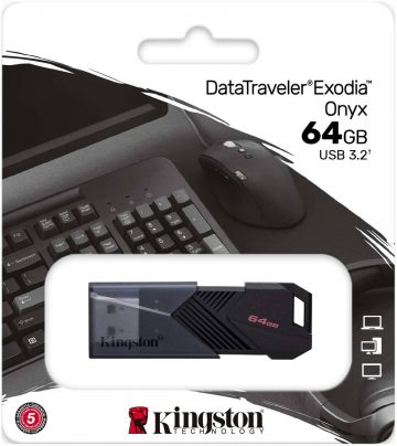 Kingston Data Traveler Exodia Onyx 64GB USB3.2 Gen1 zibatmiņas disks