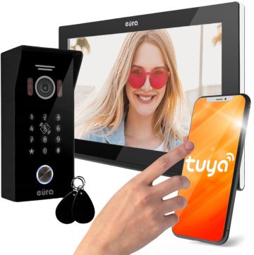 EURA VDP-99C5 VIDEODOMOFON melns, WiFi, RFID, TUYA