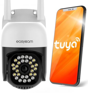 Уличная PTZ-камера EasyCam WiFi Tuya 35 м, 8 Мп, 4-кратный дальномер, EC-8PT12L16IR