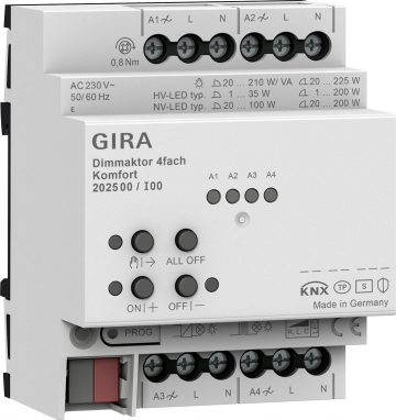 GIRA dimming actuator 4x comfort KNX Secure ONE 202500 GIRA dimming actuator 4x comfort KNX Secure ONE 202500
