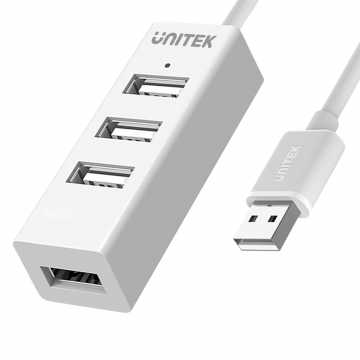 Unitek adapteris Y-2146 HUB 4xUSB 2.0 mini baltsUnitek adapteris Y-2146 HUB 4xUSB 2.0 mini balts