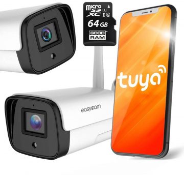 EasyCam IP āra caurulītes kamera WiFi IR 30m Tuya 5MP EC-5T2IR + 64GB Goodram atmiņas karte