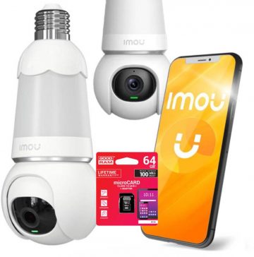 Imou Bulb Cam 5MP IPC IP kamera ar 64BG Goodram atmiņas kartiImou Bulb Cam 5MP IPC IP kamera ar 64BG Goodram atmiņas karti