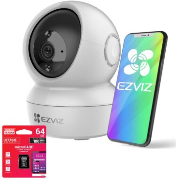 Ezviz H6C Wi-Fi kamera, 2 MP, ar 64 GB Goodram atmiņas karti (CS H6C)