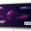 Manuāli ievelkams projekcijas ekrāns 100" 16:9