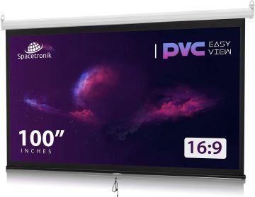 Manuāli ievelkams projekcijas ekrāns 100