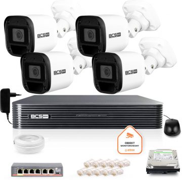 BCS Basic IP novērošanas komplekts 4x BCS-B-TIP12FR3(2.0) kamera DVR ar 1TB cieto diskuBCS Basic IP novērošanas komplekts 4x BCS-B-TIP12FR3(2.0) kamera DVR ar 1TB cieto disku