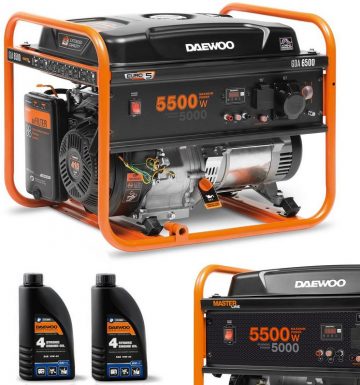 DAEWOO GENERATOR GDA 6500 5.5kW + 2x GENERATOR OIL SAE 10W-30 DWO 600