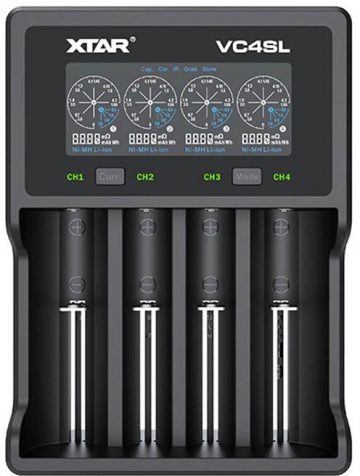 Li-ion / Ni-MH AA / AAA / 18650 cilindrisko bateriju lādētājs Xtar VC4SLLi-ion / Ni-MH AA / AAA / 18650 cilindrisko bateriju lādētājs Xtar VC4SL